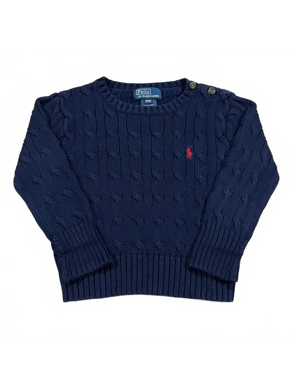 Polo Ralph Lauren Baby Cable Knit Pullover Sweater Blue Size 24 Months